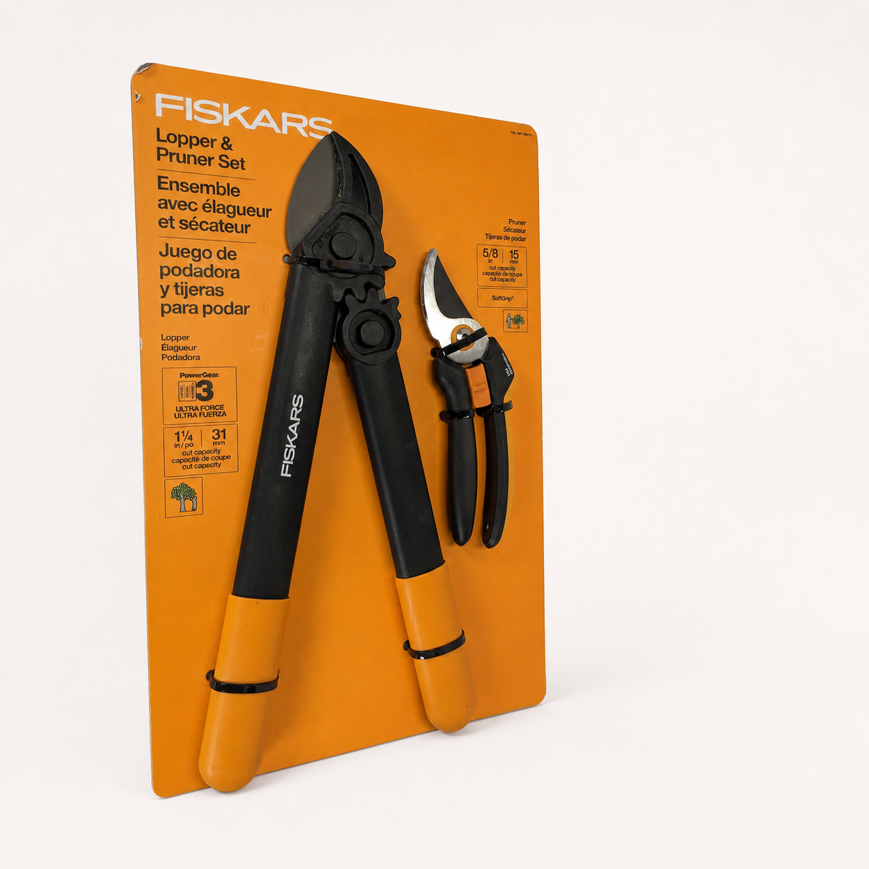 Fiskars 15 inch Lopper and Hand Pruner Set