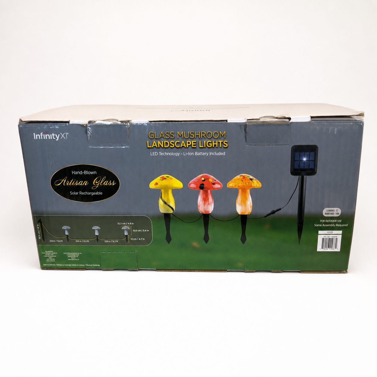 Solar Hand Blown Artisan Glass Mushroom Landscape Lights