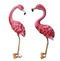 Solar LED Flamingo Garden Statues – Handcrafted Metal Outdoor Décor with Solar Lights (Set of 2) - Local Pickup ONLY