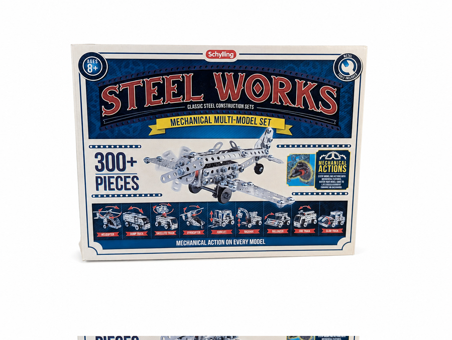 Schylling Steel Works 300+ Piece Mechanical Multi-Model Set