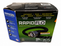 Front package view of Teknor Apex Rapid Flo 5/8-inch x 100-foot garden hose on studio white